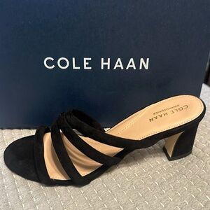 Cole Haan black dress sandal heal 8.5 grand series
